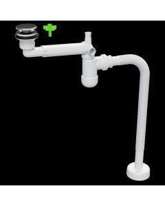 Vesilukkopaketti posliinialtaaseen, teleskooppi, ei ylivuotoa, krominen PopUp pohjatulppa